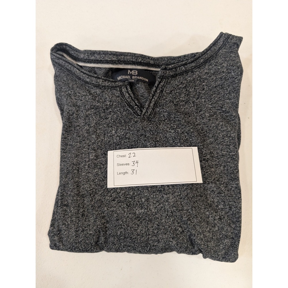 Michael Brandon Mens XXL Long Sleeve V Neck T-Shirt Casual Heather Gray - Picture 5 of 5